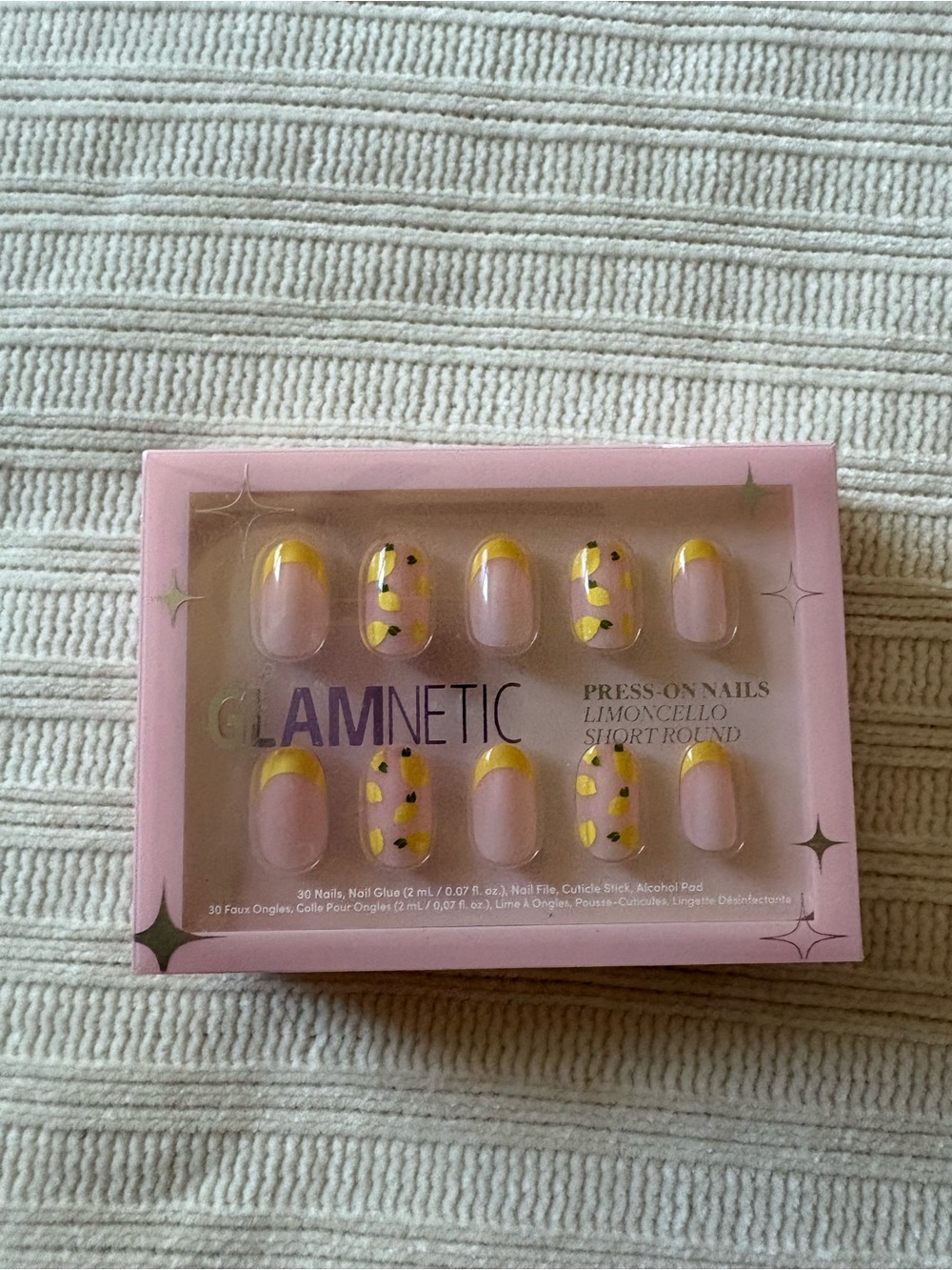 Glamnetic Limoncello Yellow Accent Press-On Nails - Short Round